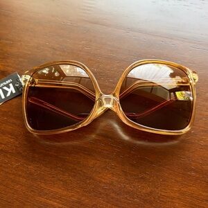 KISS Oversized Brown Translucent Squared Sunglasses Retro 70s Style